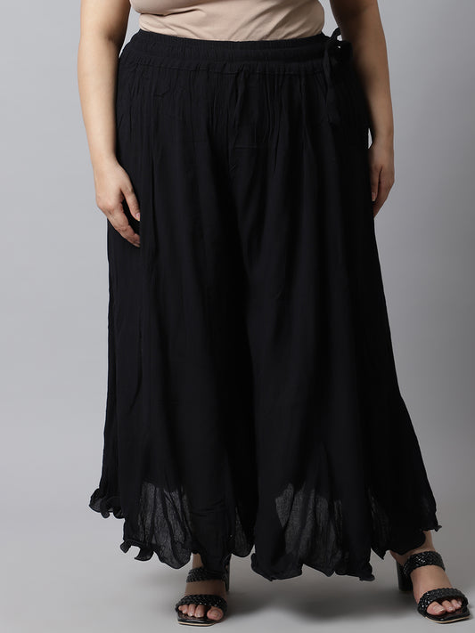 Black Crush Flared Plus Palazzo