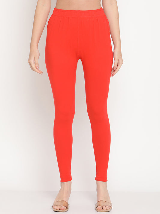Dark Orange Ankle Length Legging