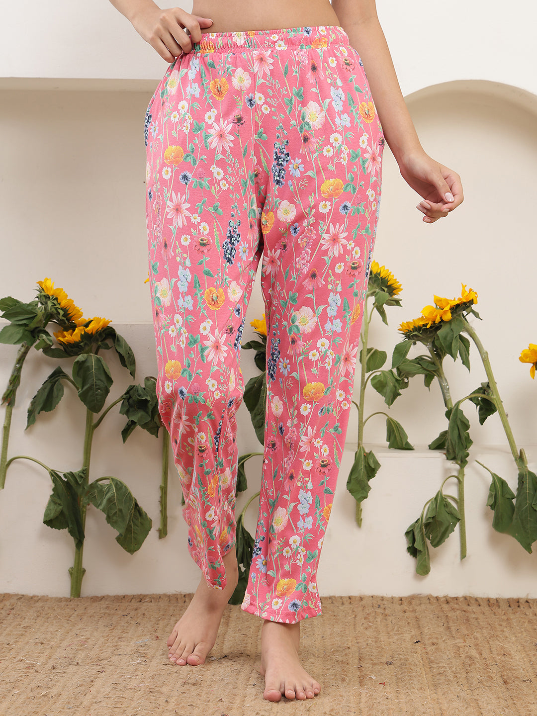 Pink Vineyard Printed Cotton Lounge Pant