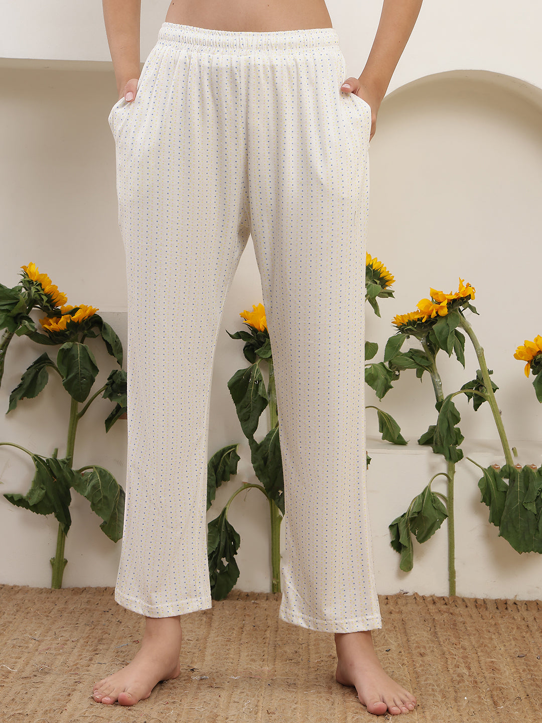 Tint Polka Dot Printed Cotton Lounge Pant