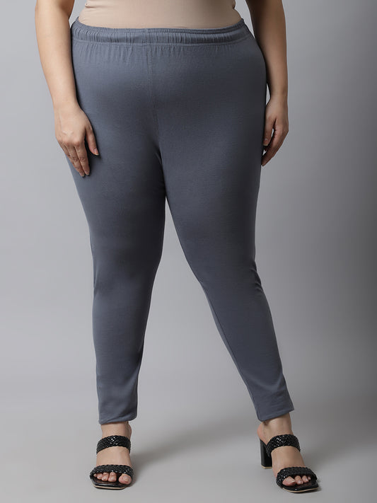 Dark Grey Ankle Length Plus Legging