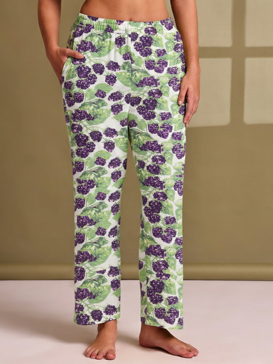 Green Grapes Cotton Hosiery Lounge Pant