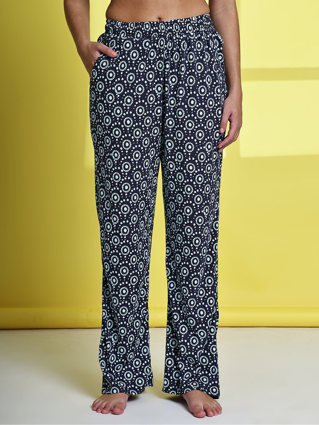 Nevy Polka Cotton Hosiery Lounge Pant