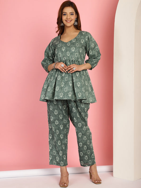 Green Katha Co-Ord Set