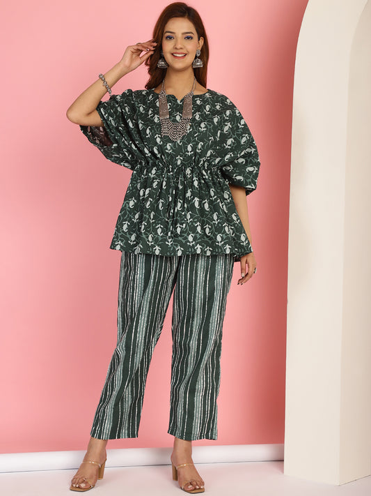 Dark Green Paisley Co-Ord Set