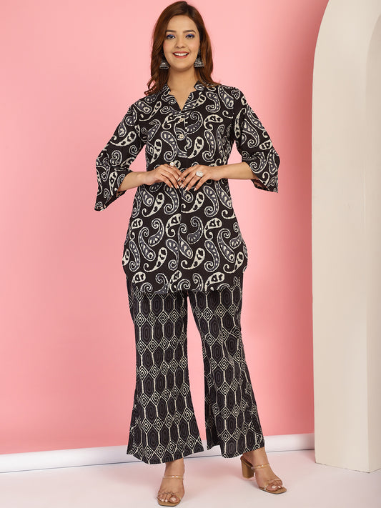 Black Paisley Co-Ord Set