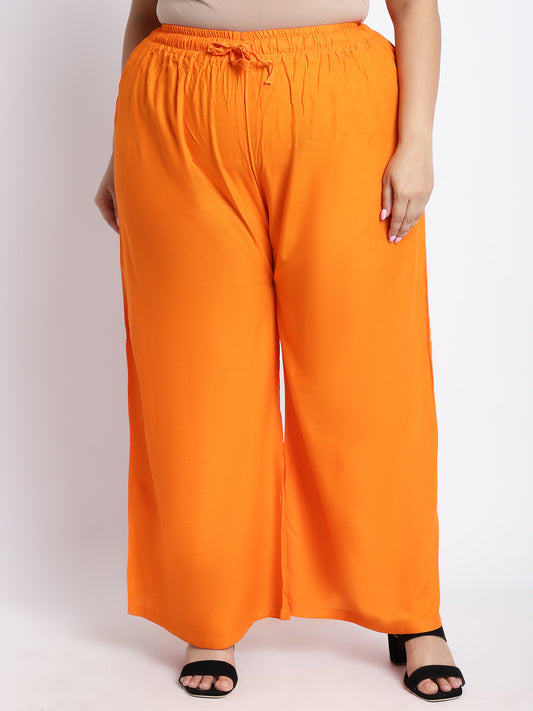 Orange Rayon Plus Palazzo