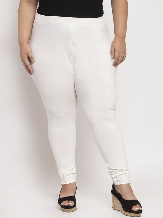 Off White Ankle Length Plus Legging