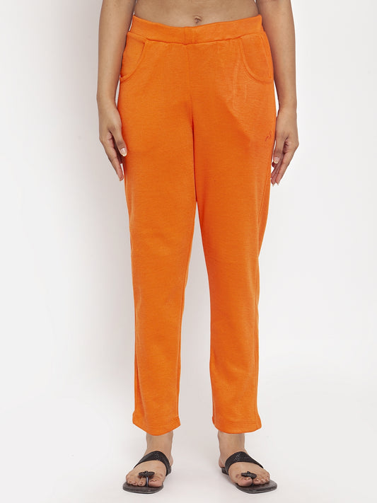 Orange Woolen Pocket Pant
