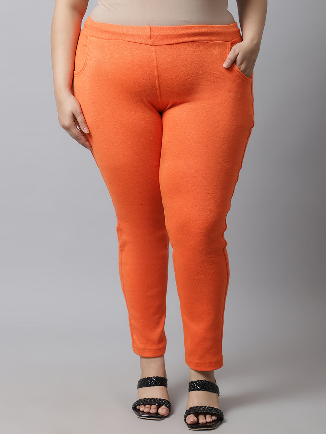 Orange Woolen Plus Pocket Pant