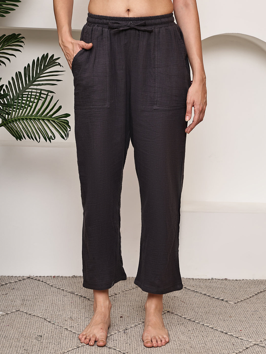 Dark Grey Double Cloth Lounge Pant