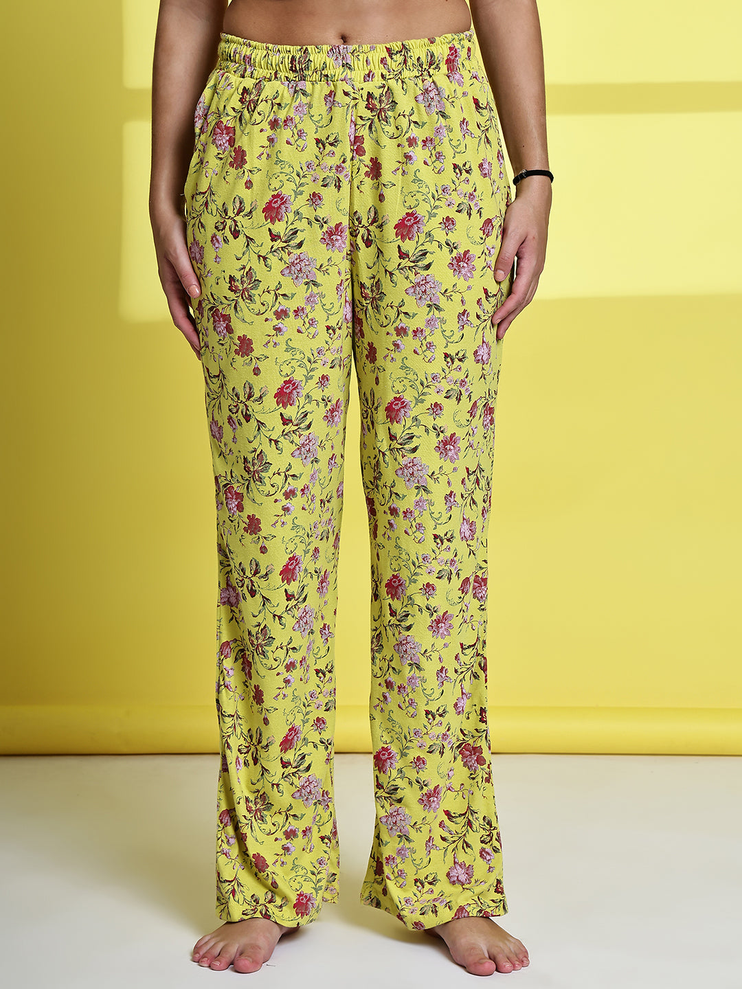 Yellow Jaal Cotton Hosiery Lounge Pant