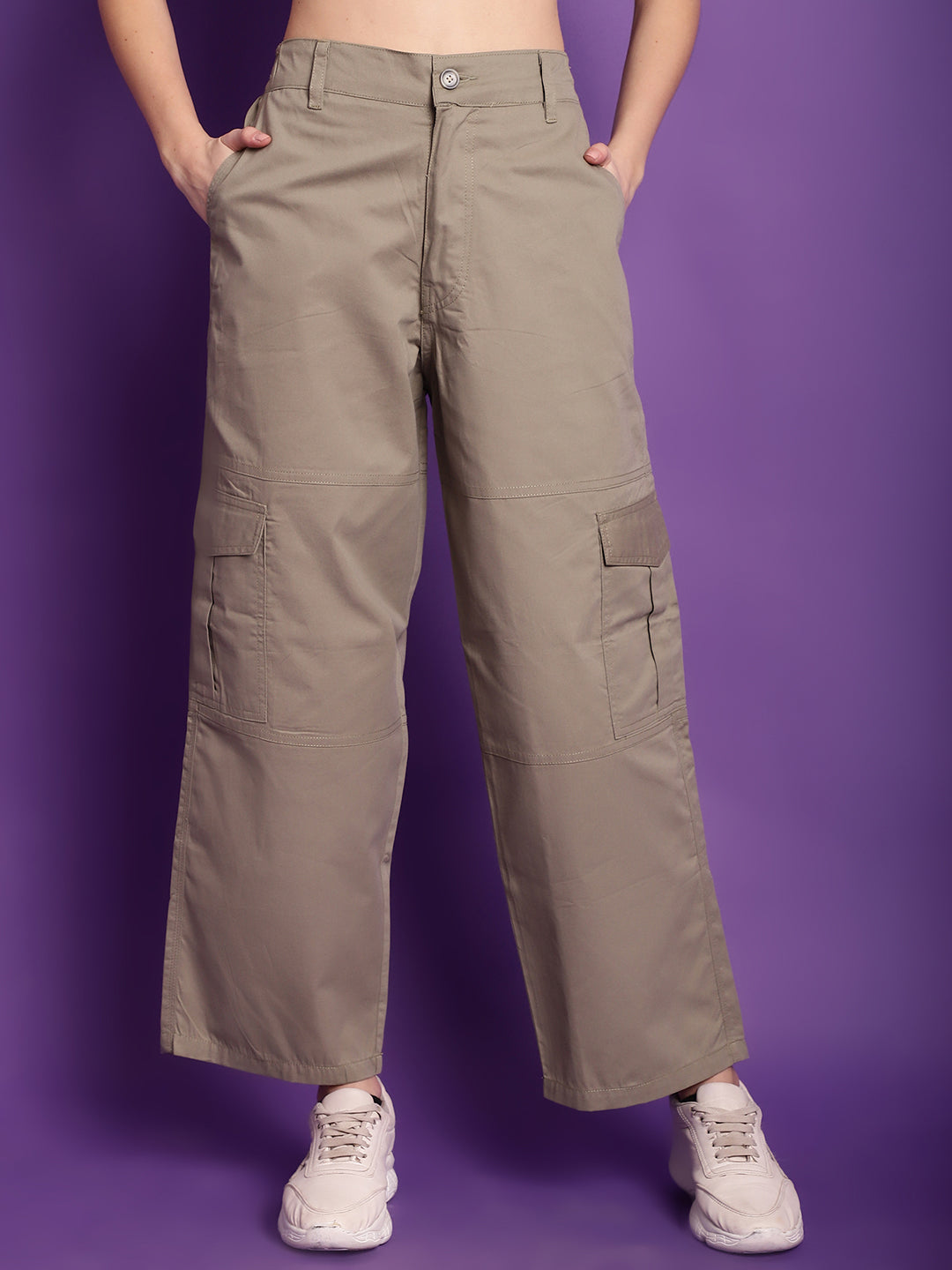 Grey High-Rise Utility Cargos