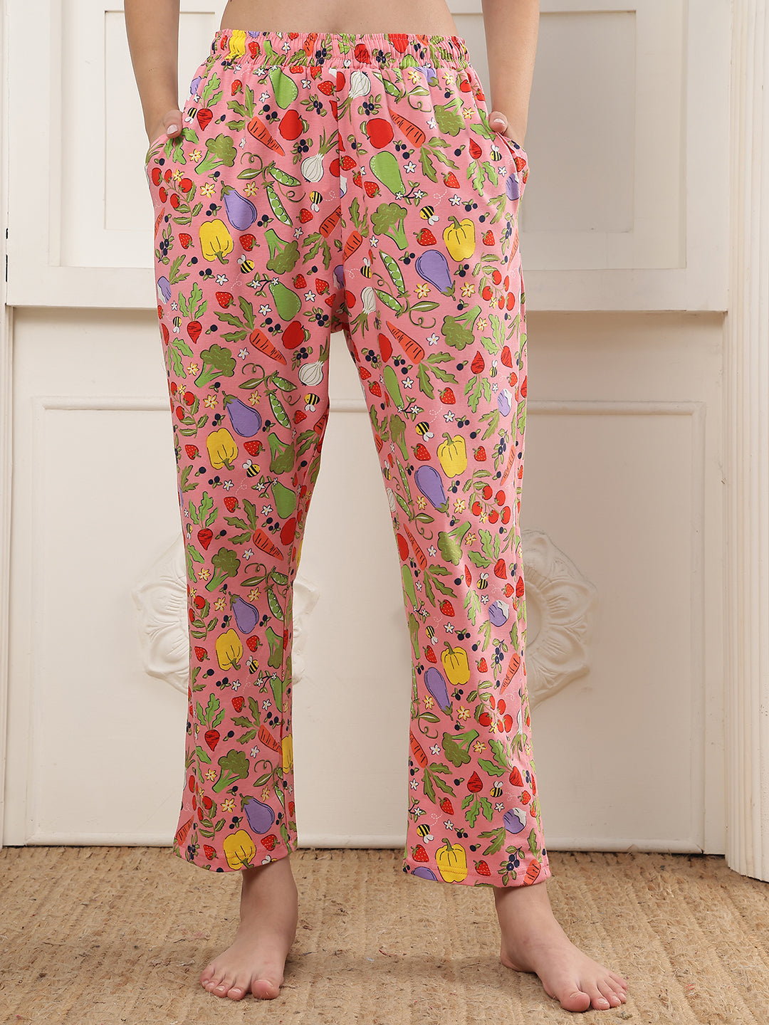 Vegetable Market   Printed Cotton Lounge Pant