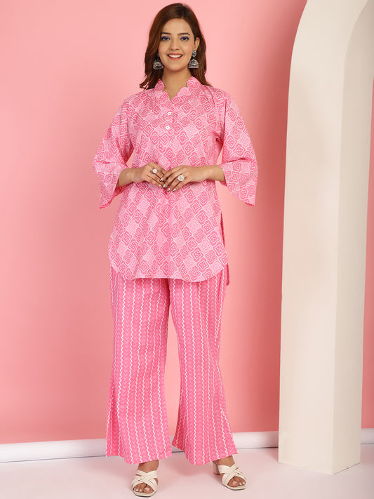 Pink Bandhani Co-Ord Set