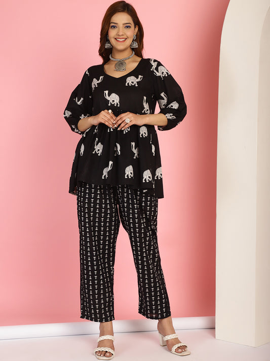 Black Camel Block Co-Ord Set