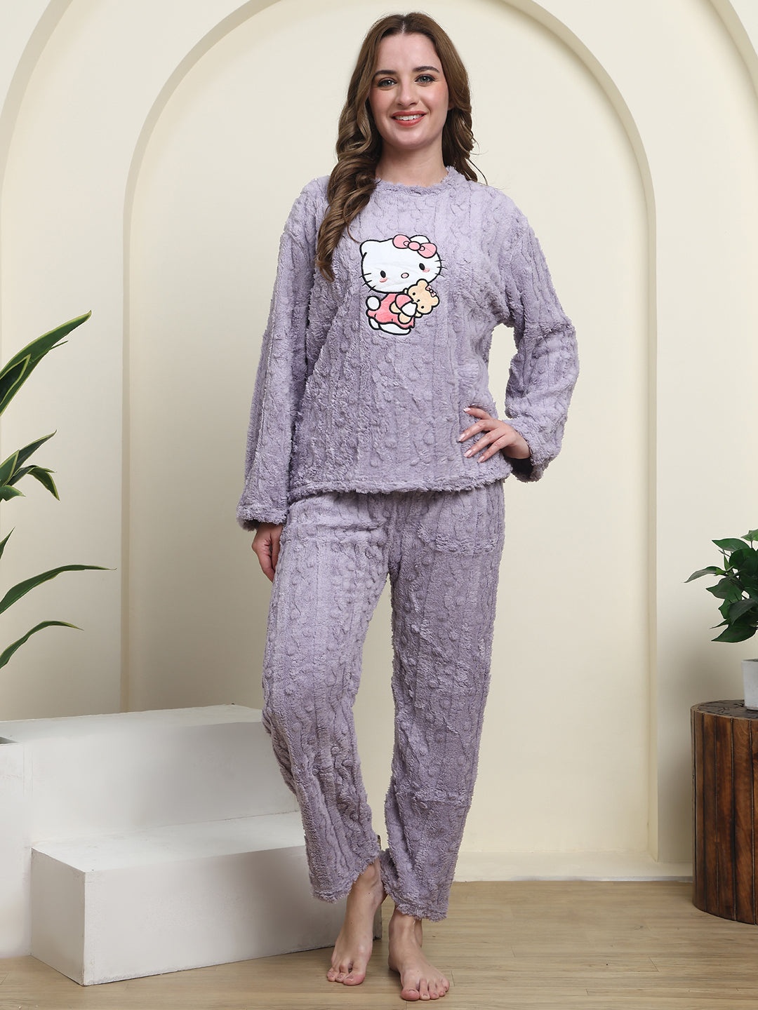 Lavender Kitty Fur Winter Set