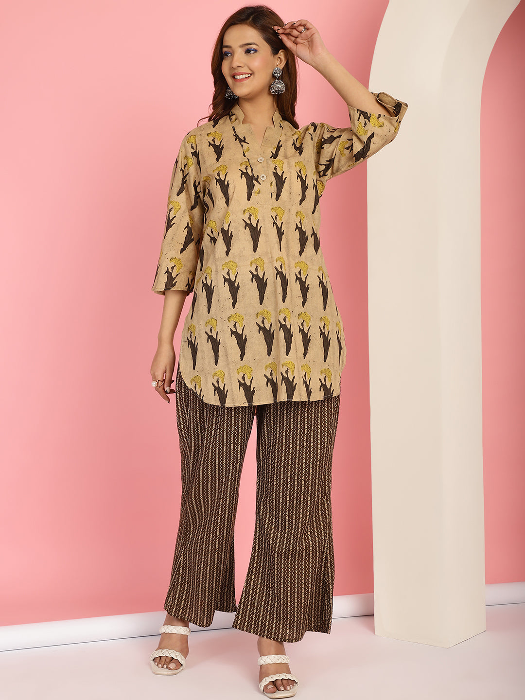 Beige Tulip Co-Ord Set
