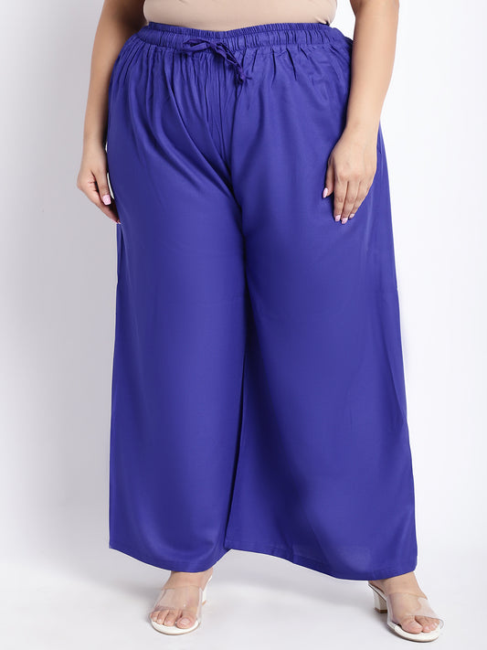 Royal Blue Rayon Plus Palazzo