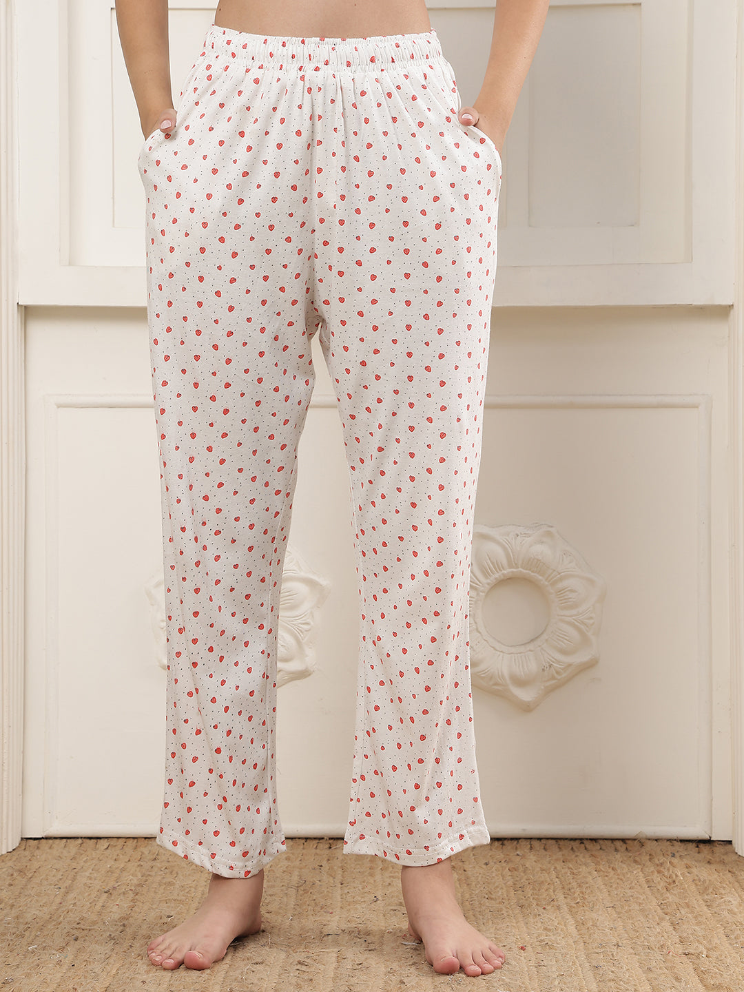 Mini Strawberry  Printed Cotton Lounge Pant