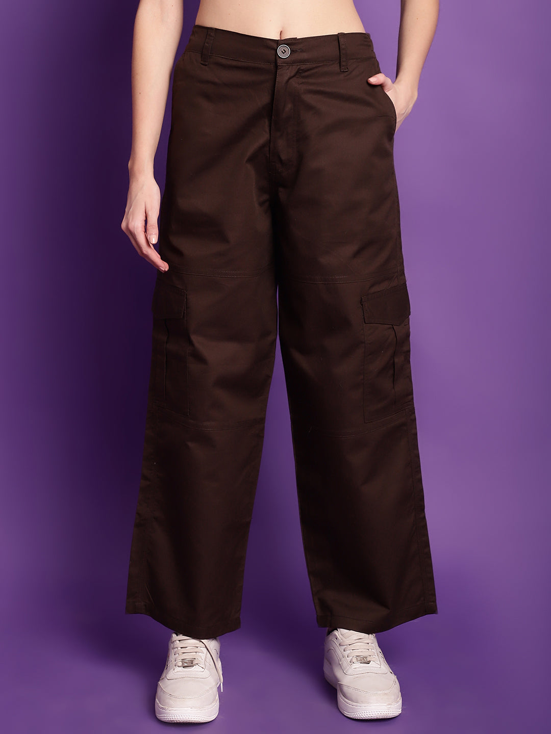 Brown High-Rise Utility Cargos