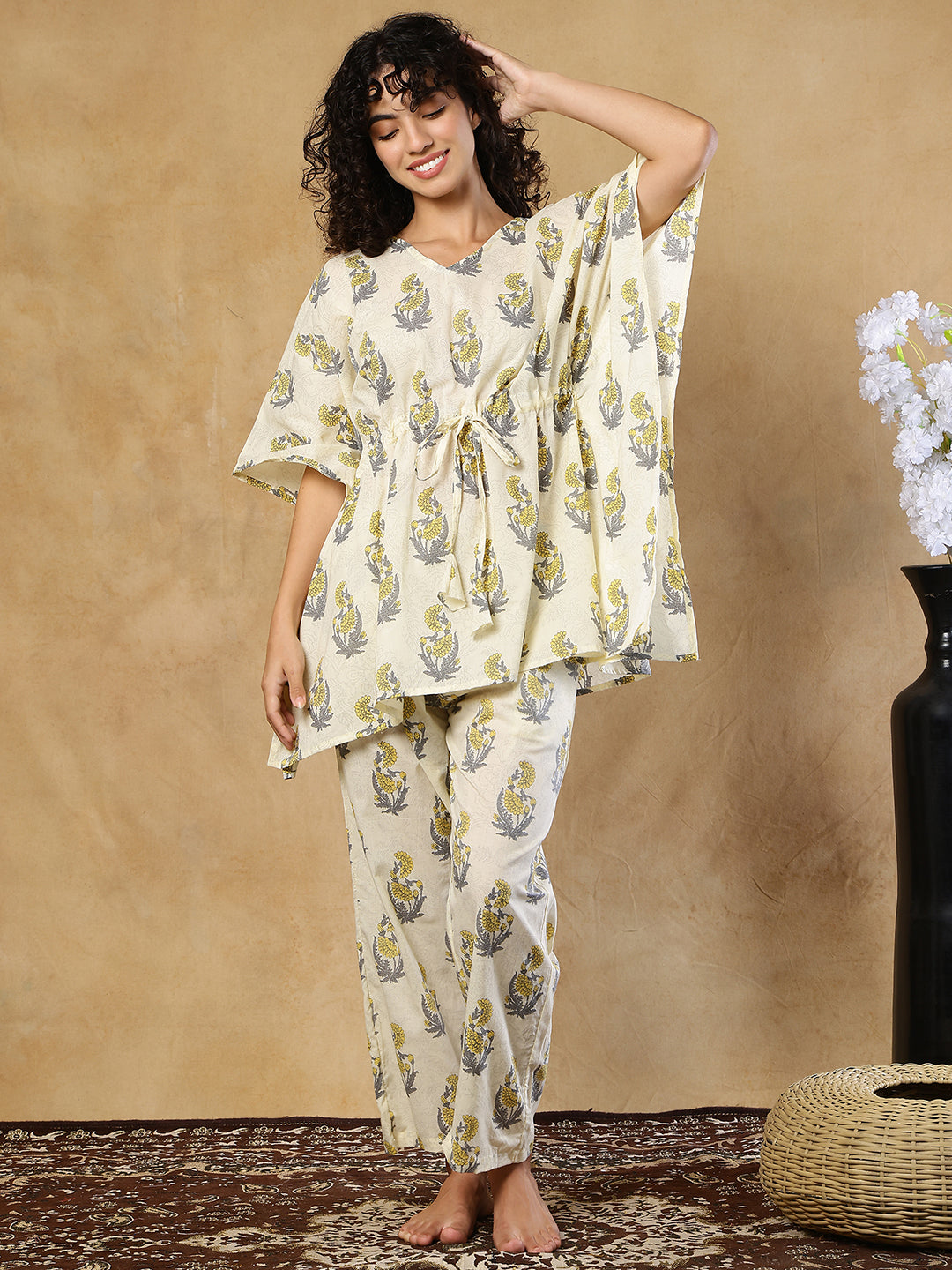 Sara Boota Cotton Kaftan Set