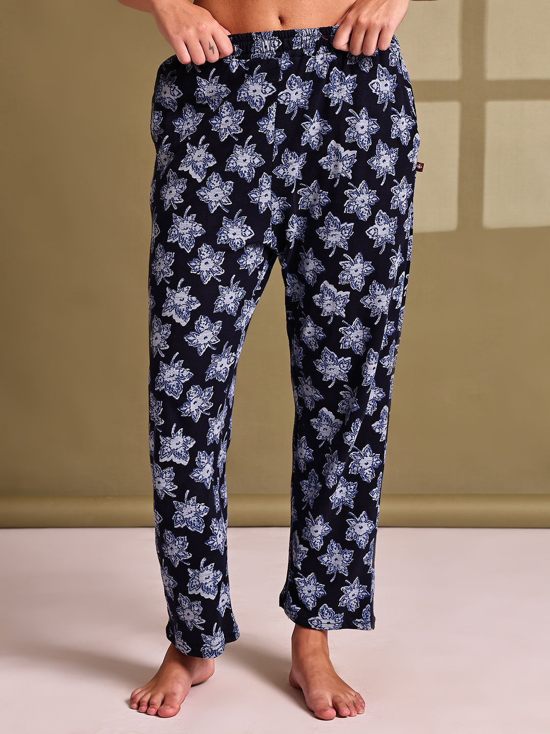 Nevy leaf Cotton Hosiery Lounge Pant