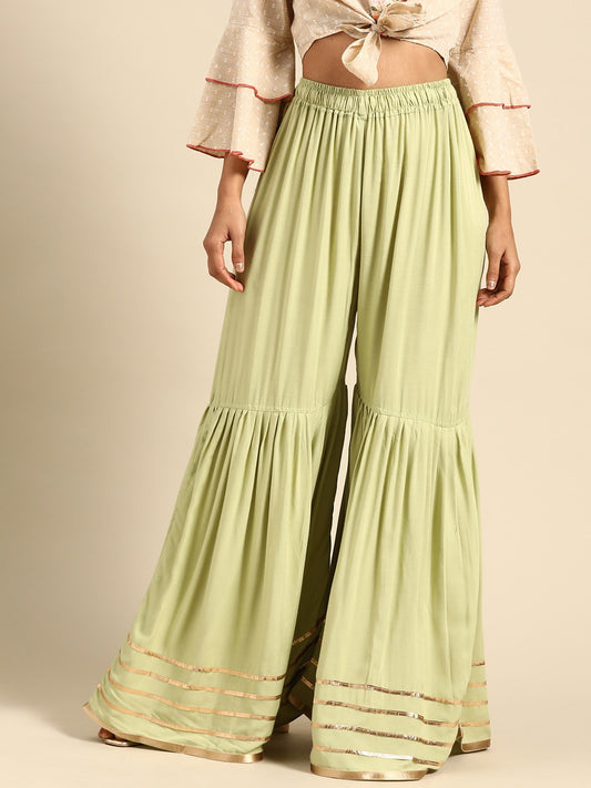 Pista Green Rayon Sharara