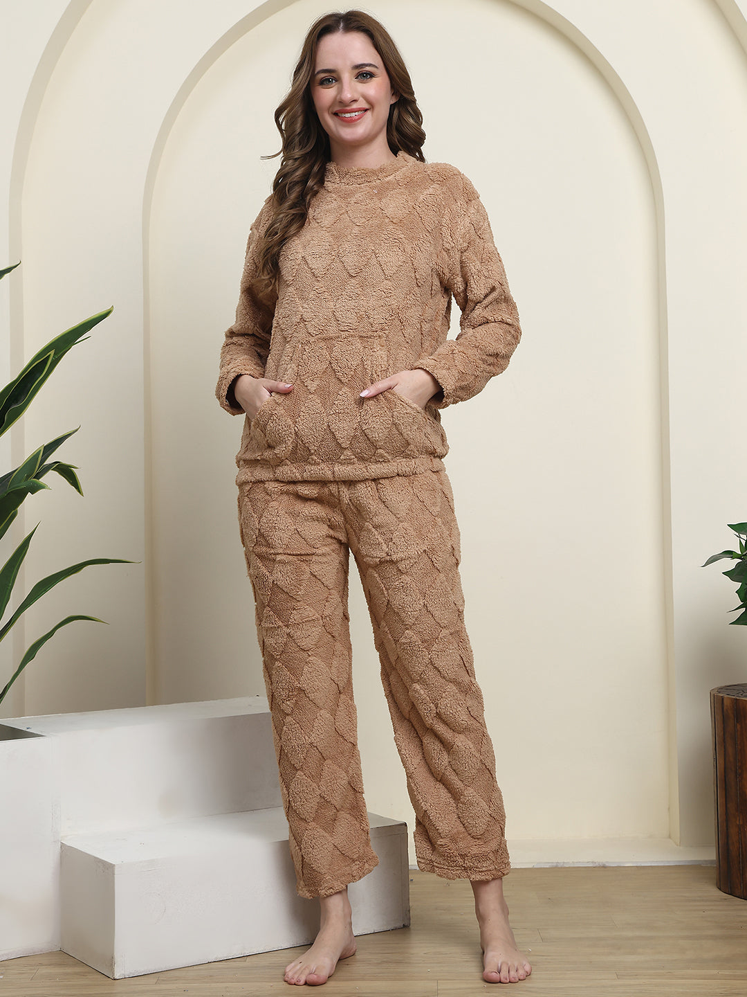 Brown Diamond Fur Winter Set