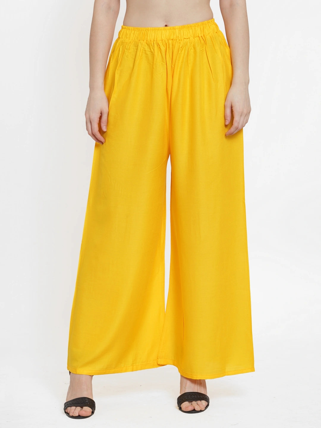 Dark Yellow Solid Rayon Palazzo