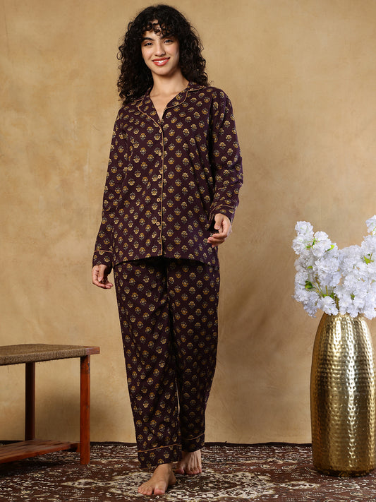 Aira Booti Collar Night Suit