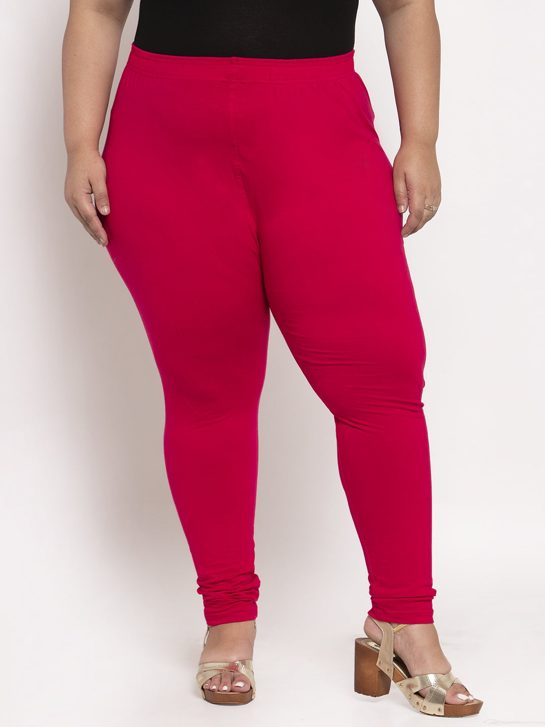 Dark Pink Ankle Length Plus Legging