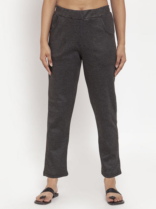 Dark Grey Woolen Pocket Pant