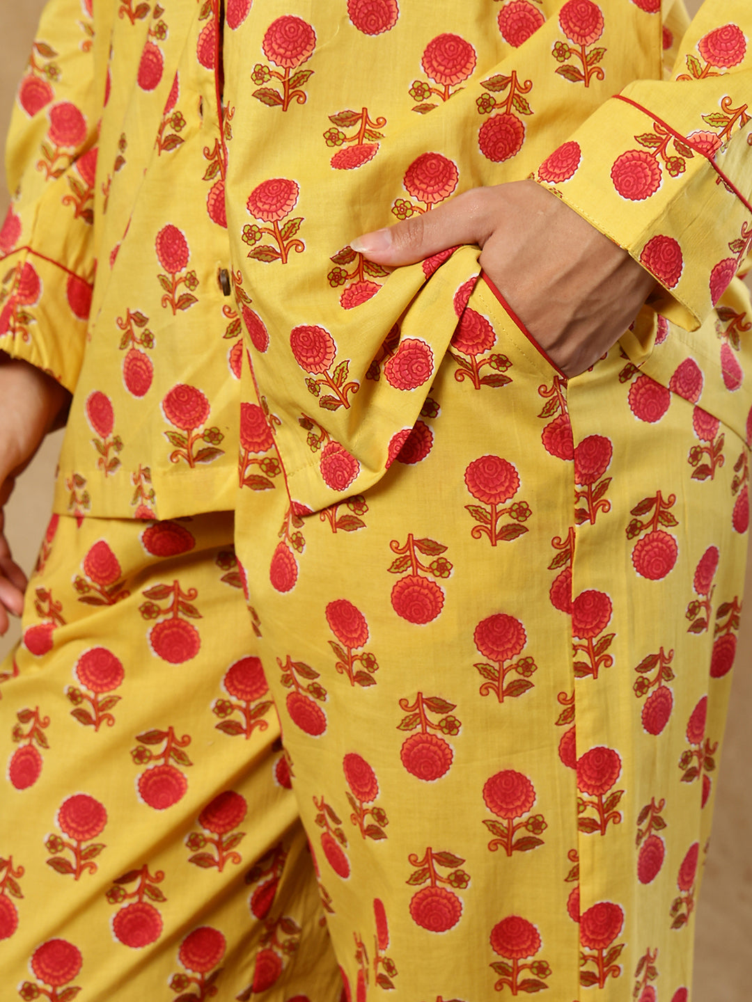 Jahana Booti Collar Night Suit