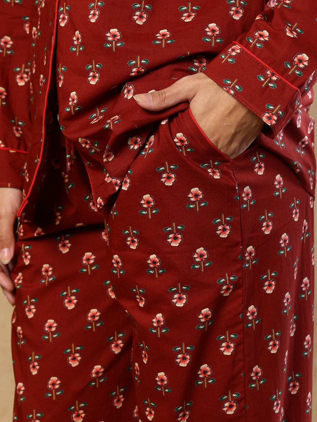 Noorie Booti Collar Night Suit