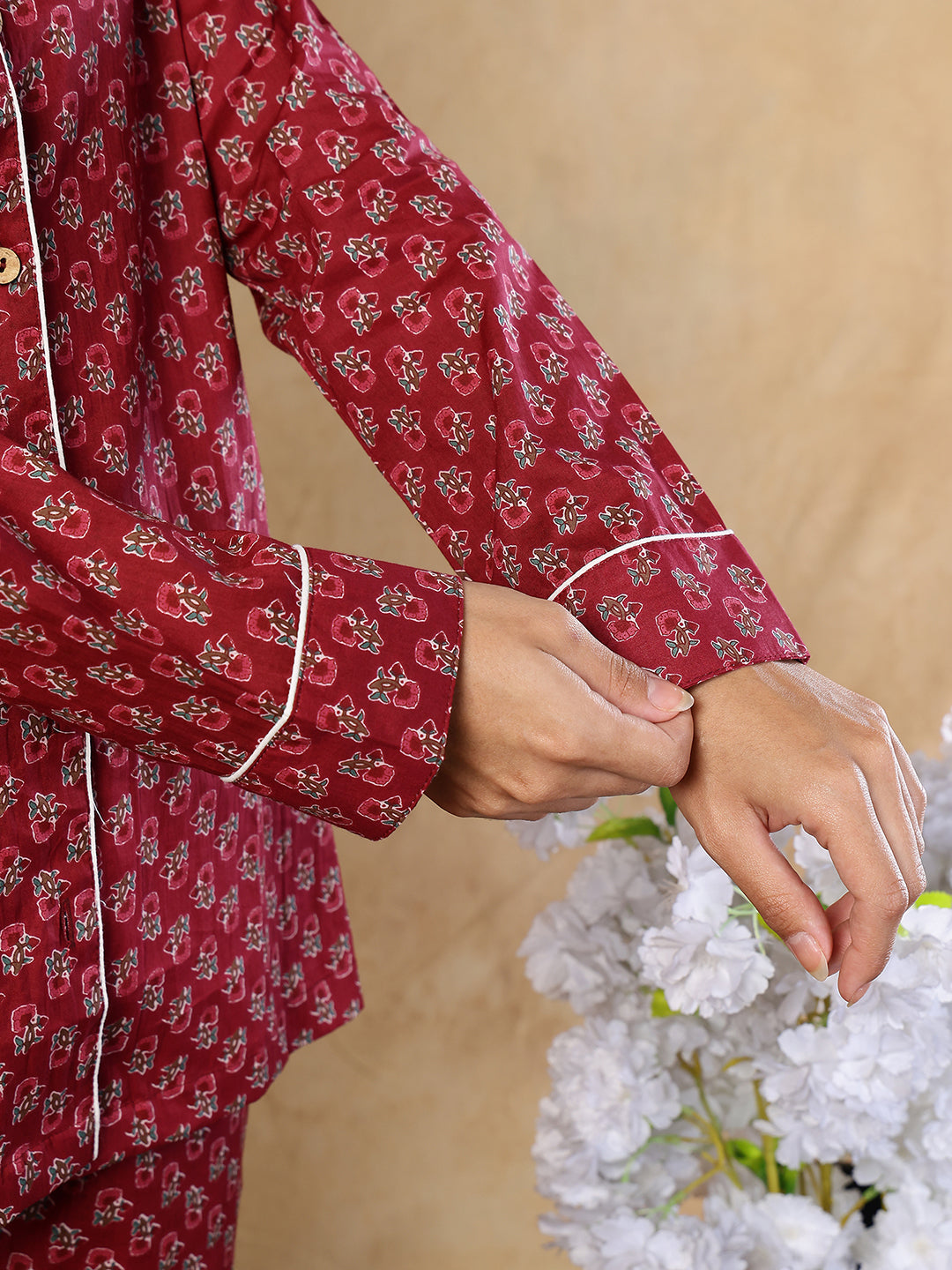 Sana Booti Collar Night Suit