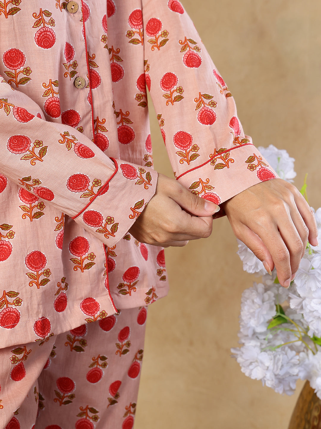 Flamingo Booti Collar Night Suit