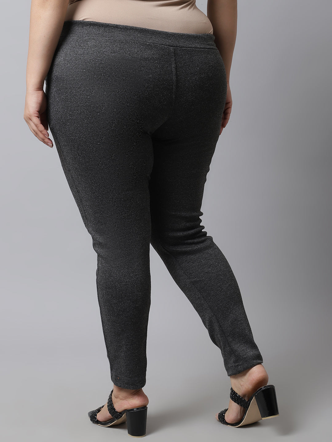 Dark Grey Woolen Plus Pocket Pant
