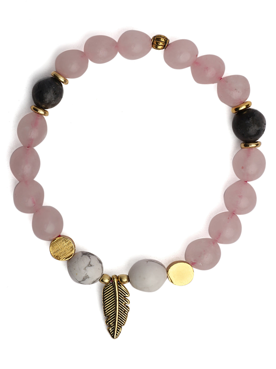Rose Charm Semi Precious Bracelet