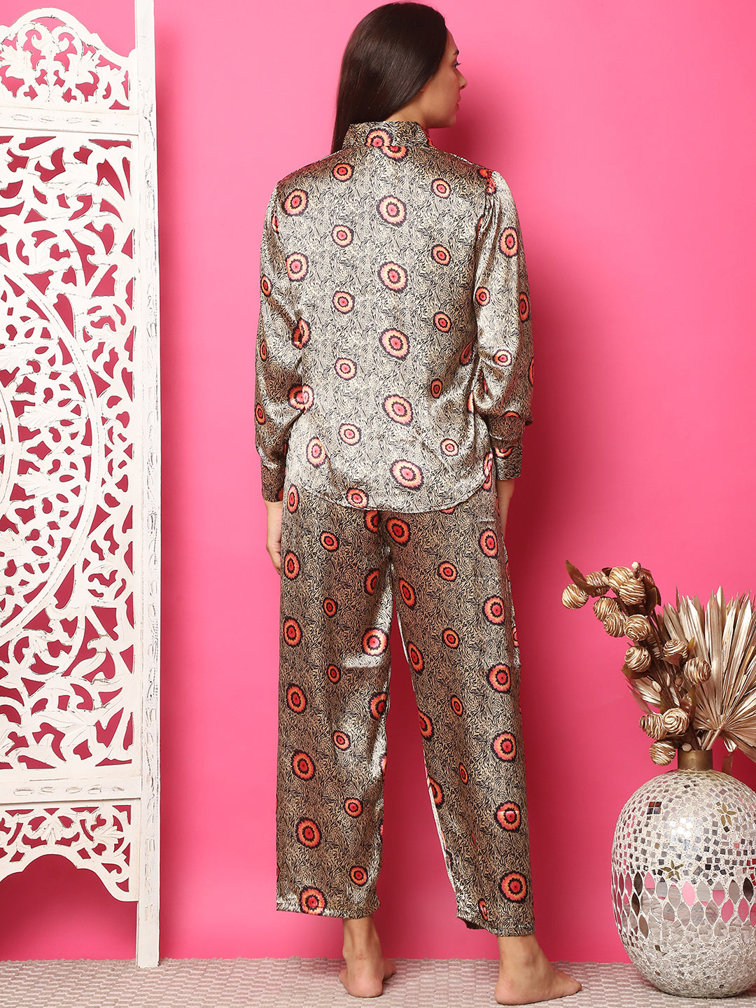 Golden Slice Satin Co-Ord Set