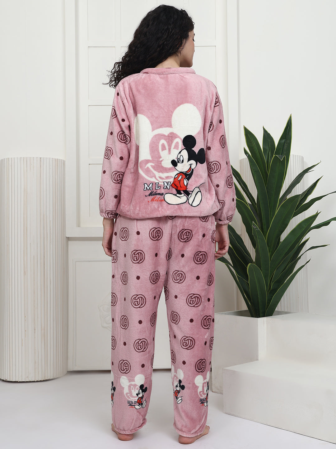 Pink Mickey Fur Winter Set