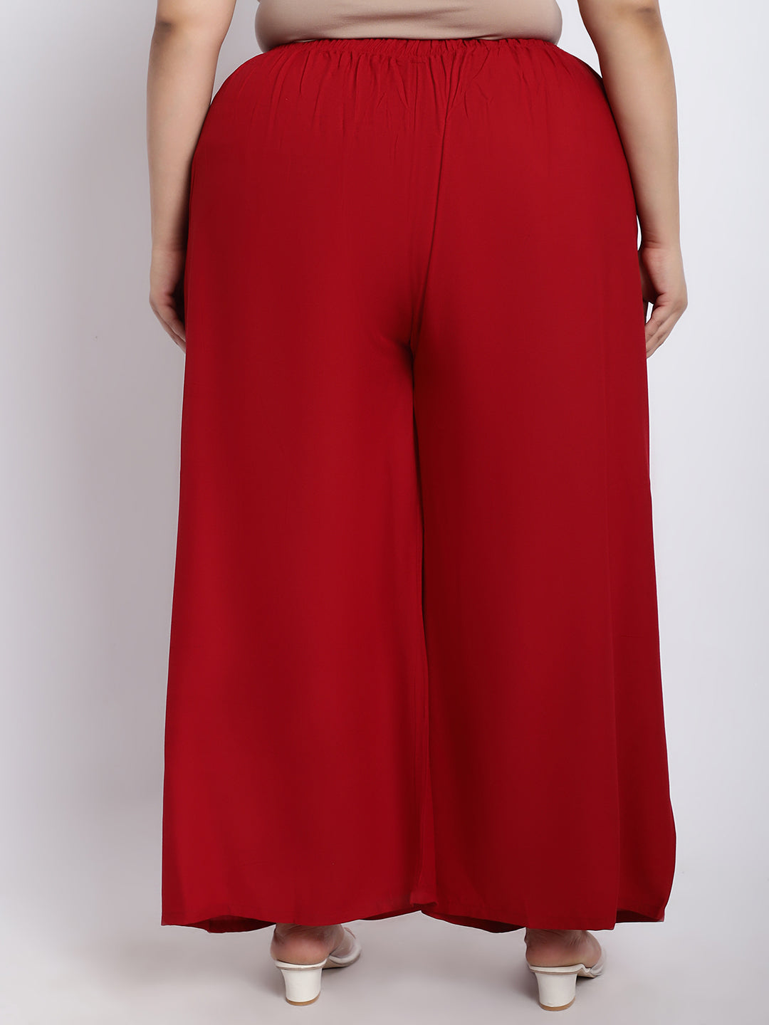 Maroon Rayon Plus Palazzo