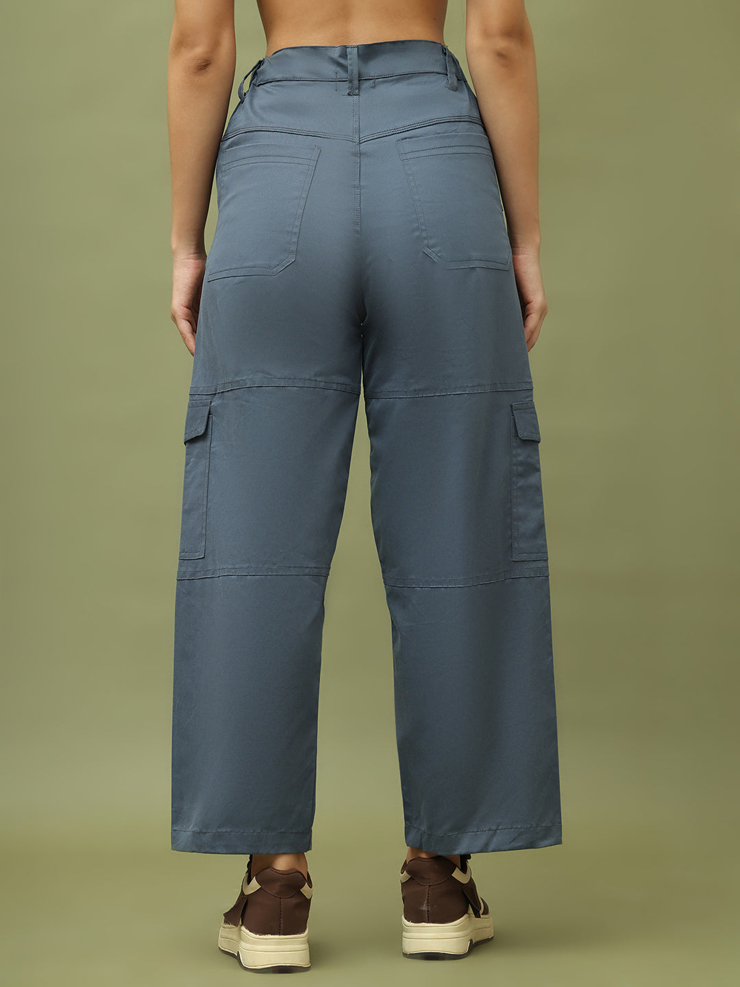 Airforce Blue High-Rise Utility Cargo