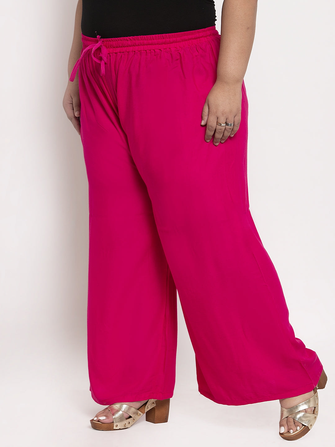 Dark Pink Rayon Plus Palazzo