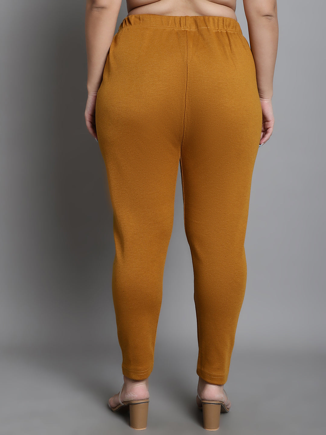 Mustard Woolen Ankle-Length Plus Legging