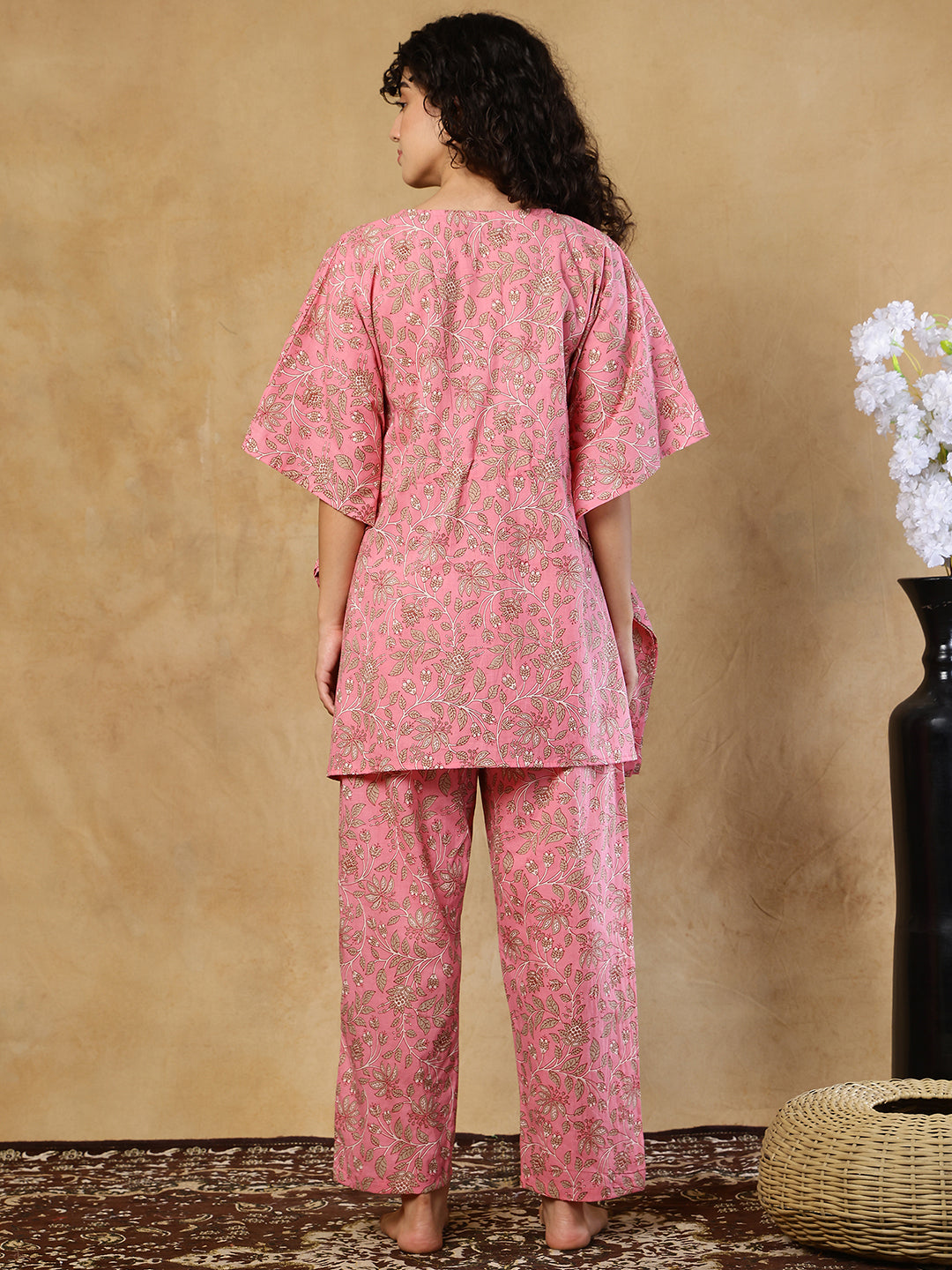Gulabi Night Cotton Kaftan Set
