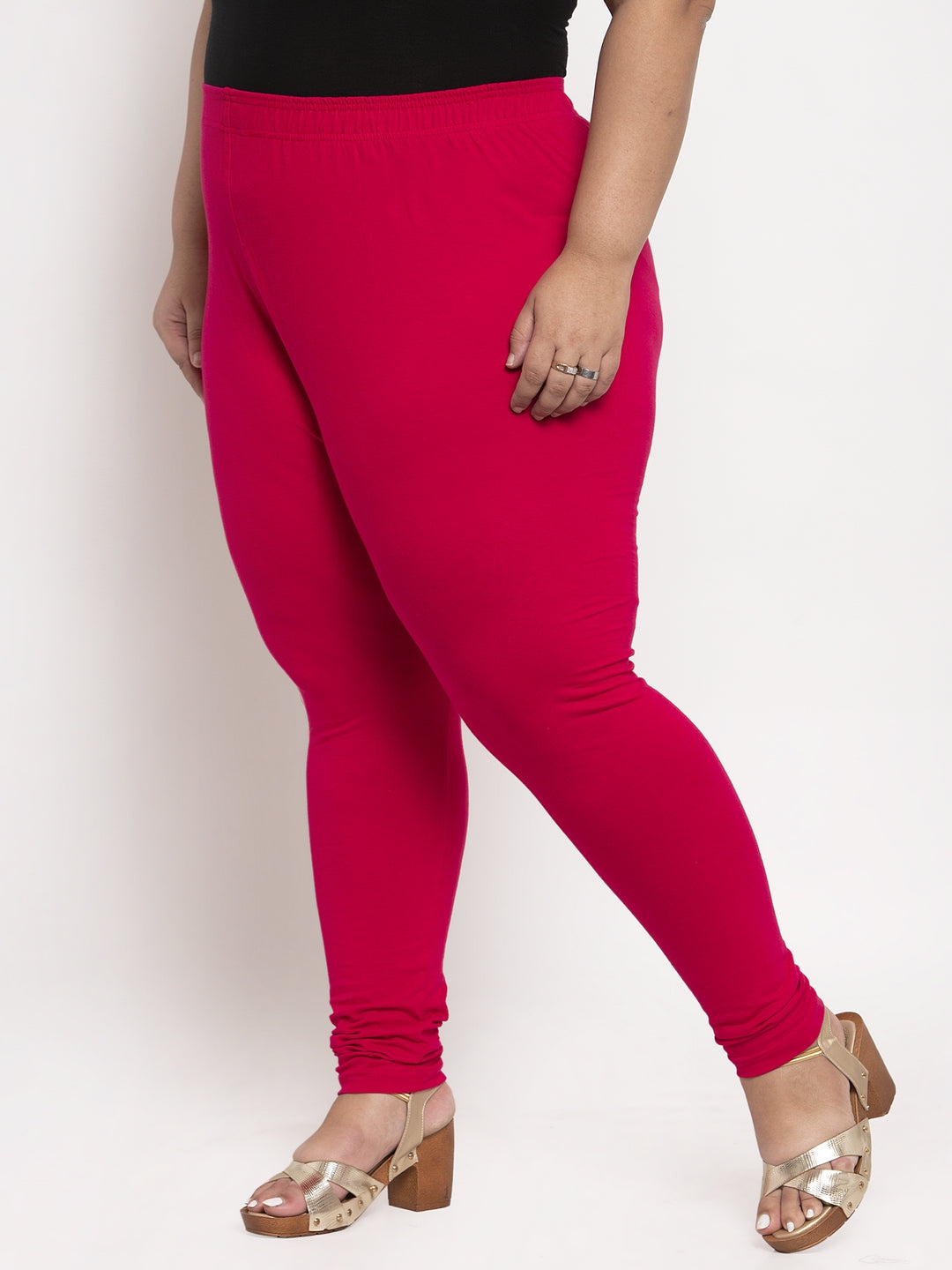 Dark Pink Ankle Length Plus Legging