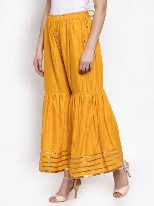 Dark Yellow Rayon Sharara