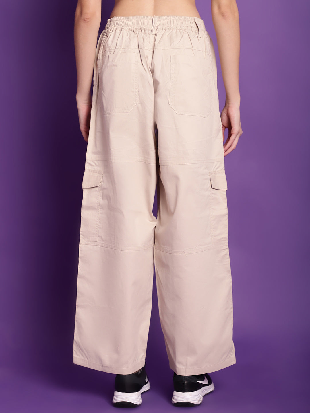 Cream High-Rise Utility Cargos