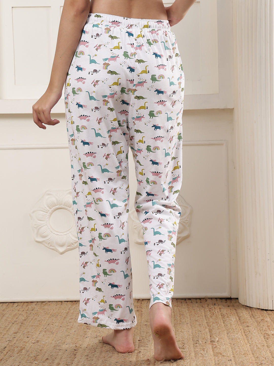 Multi dinosaur Printed Cotton Lounge Pant